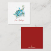 Correspondance Carte de Noël miniature de plage Tortue marine (Devant / Derrière)