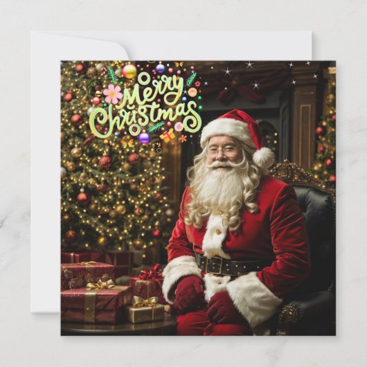 Correspondance Carte de Noël père Noël Sleigh of Smiles (Devant)