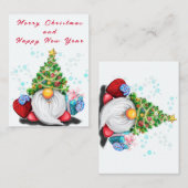 Correspondance Carte de Noël Petit Gnome avec cadeau (Devant / Derrière)