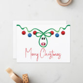 Correspondance Carte de Noël plate avec texte personnalisé (Devant/Arrière en situation)