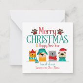 Correspondance Carte de Noël pour entreprise d'animaux Chien Chat (Devant)
