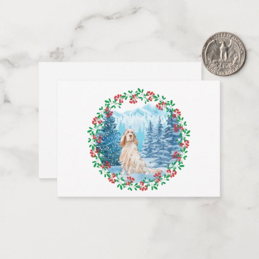 Correspondance Carte de Noël Setter anglais (Devant/Arrière en situation)