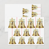 Correspondance Carte de Noël Silver et Gold Bells (Devant / Derrière)