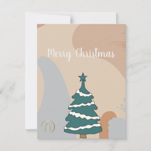 Correspondance Carte de Noël simple et élégante pour les clients (Devant)