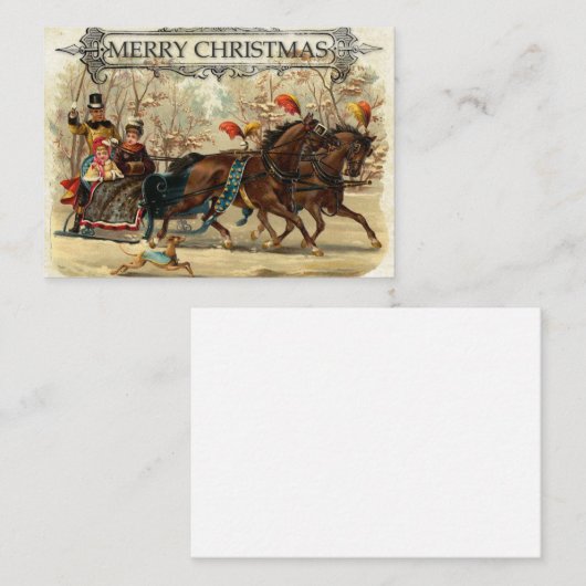Correspondance Carte de Noël - Sleigh (Devant / Derrière)