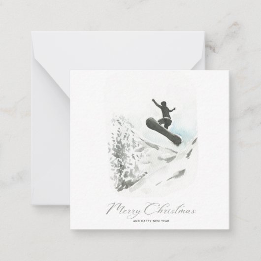 Correspondance Carte de Noël Snowboard (Devant)