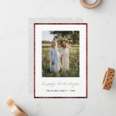 Correspondance Carte de Noël Tartan Border Snowflakes (Devant/Arrière en situation)