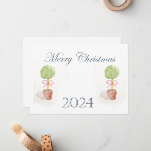 Correspondance Carte de Noël Topiary (Devant/Arrière en situation)