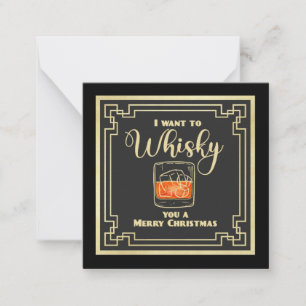 Correspondance Carte de Noël whisky à note plate