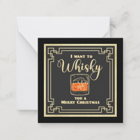 Correspondance Carte de Noël whisky à note plate (Devant)