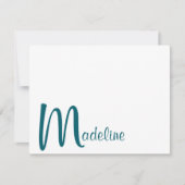 Correspondance Carte de nom à monogramme gras écriture Dark Teal (Devant)
