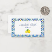 Correspondance Carte de nom de Fête des mariées sicilienne (Devant/Arrière en situation)