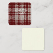Correspondance Carte de note à carreaux marron (Devant / Derrière)