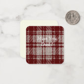 Correspondance Carte de note à carreaux marron (Devant/Arrière en situation)