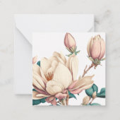 Correspondance carte de note à fleur de magnolia délicate (Dos)