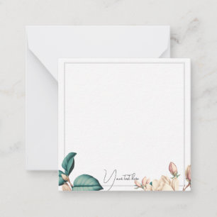 Correspondance carte de note à fleur de magnolia délicate