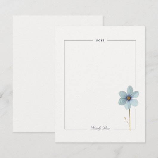 Correspondance Carte de note à fleurs pressées (Devant / Derrière)