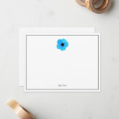 Correspondance Carte de note à l'aquarelle bleue (Devant/Arrière en situation)