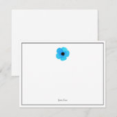 Correspondance Carte de note à l'aquarelle bleue (Devant / Derrière)