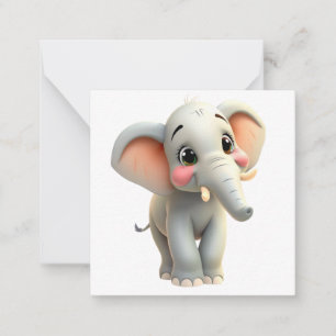 Correspondance Carte de note à l'éléphant mignonne