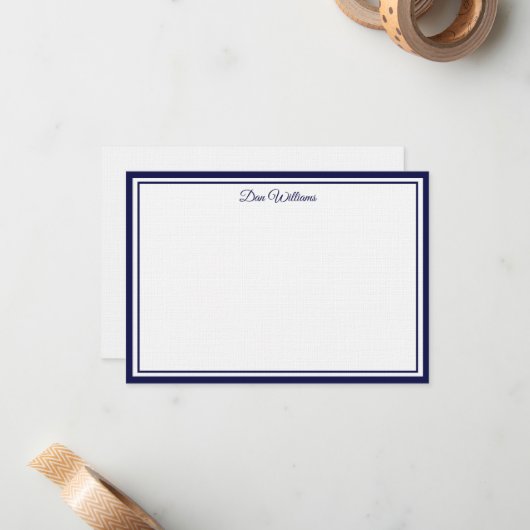 Correspondance Carte de note à nom personnalisé (Devant/Arrière en situation)
