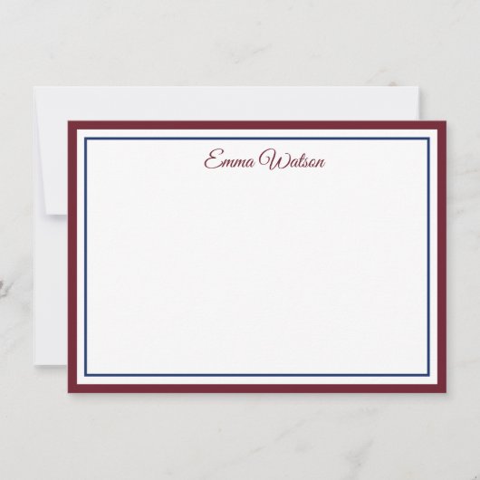 Correspondance Carte de note à nom personnalisé (Devant)