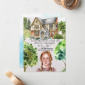 Correspondance Carte de note à plat Anne of Green Gables (Devant/Arrière en situation)