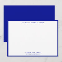 Carte de note à plat de l'amiral bleu classique