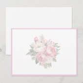 Correspondance Carte de note à plat florale (Devant / Derrière)