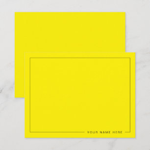 Correspondance Carte de note à plat jaune vif personnalisée avec