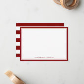 Correspondance Carte de note à plat Maroon (Devant/Arrière en situation)