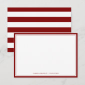 Correspondance Carte de note à plat Maroon (Devant / Derrière)