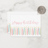 Correspondance Carte de note à plat pour les bougies d'anniversai (Devant/Arrière en situation)