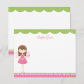 Correspondance Carte de note à plat rose Fairy (Devant / Derrière)