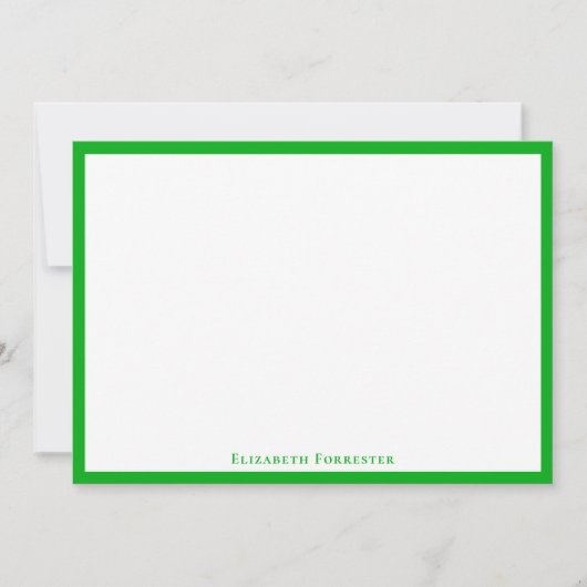 Correspondance Carte de note à plat shamrock à bordure verte (Devant)
