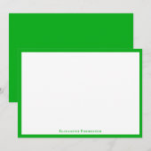 Correspondance Carte de note à plat shamrock à bordure verte (Devant / Derrière)