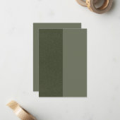 Correspondance Carte de note à plat verte Split Moss - personnali (Devant/Arrière en situation)