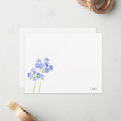 Correspondance Carte de note Agapanthus (Devant/Arrière en situation)