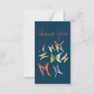 Correspondance Carte de note aux papillons couleur aquarelle