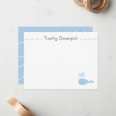 Correspondance Carte de note Baleine Mignonne (Devant/Arrière en situation)