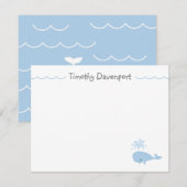 Correspondance Carte de note Baleine Mignonne (Devant / Derrière)