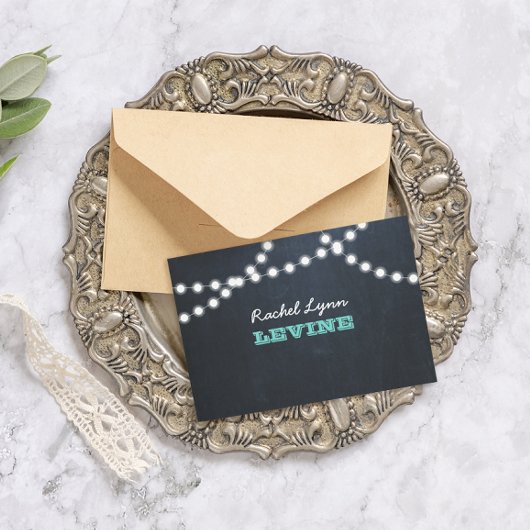 Correspondance Carte de note Bat mitzvah Turquoise Chalkboard Lig