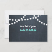 Correspondance Carte de note Bat mitzvah Turquoise Chalkboard Lig (Devant)