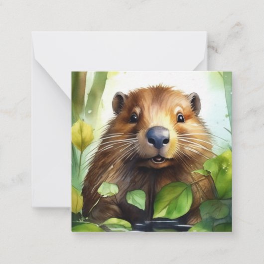Correspondance Carte de note Beaver mignonne (Devant)