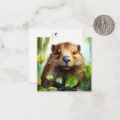 Correspondance Carte de note Beaver mignonne (Devant/Arrière en situation)