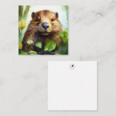 Correspondance Carte de note Beaver mignonne (Devant / Derrière)
