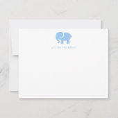 Correspondance Carte de note bébé, éléphant gingham bleu clair pl (Devant)