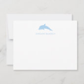Correspondance Carte de note bébé, gingham dauphin bleu clair pla (Devant)