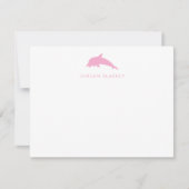 Correspondance Carte de note bébé, gingham dauphin rose clair pla (Devant)