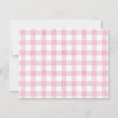 Correspondance Carte de note bébé, gingham lapin rose clair plat (Dos)